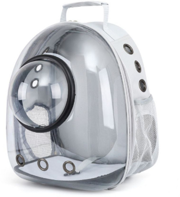 나나봉봉 반려동물 우주 캡슐 투명 백팩, 1개, 그레이