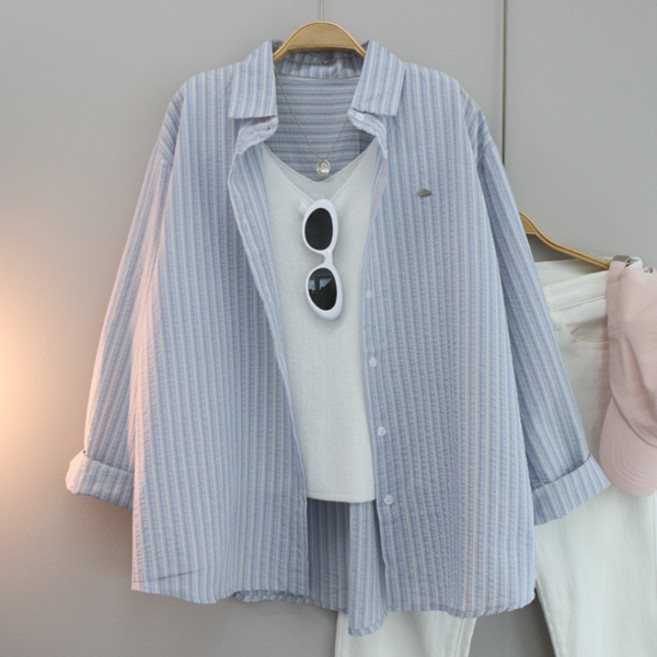 달콩 여성 모모팬던트스트라이프셔츠 봄신상 남방