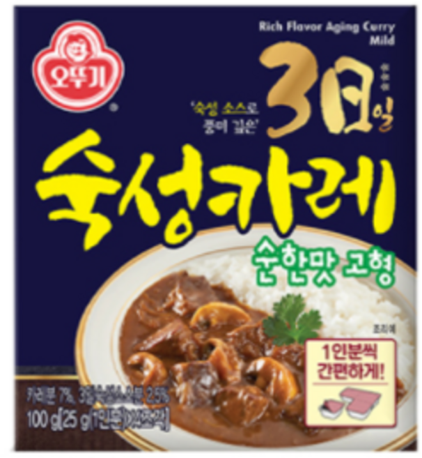 오뚜기 3일 숙성카레 고형 순한맛, 100g, 3개