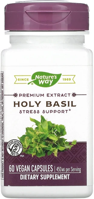 Nature's Way 홀리바질 450mg 베지 캡슐 60정, NaturesWay홀리바질450mg베지캡슐60정, 1개 - 쿠팡