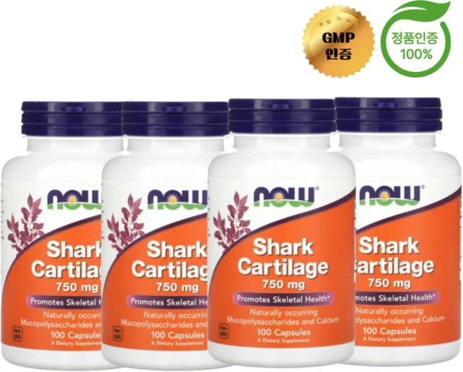 나우 푸드 4개X 상어 연골 750mg 캡슐 100정, 4개 - 쿠팡