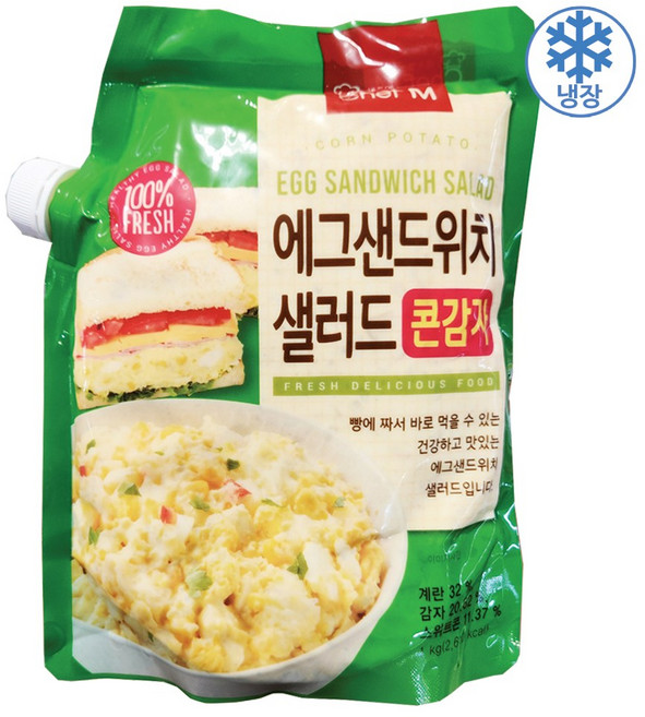 쉐프엠 짜먹는 콘감자 에그 샐러드 1kg, 아이스팩 포장, 1개