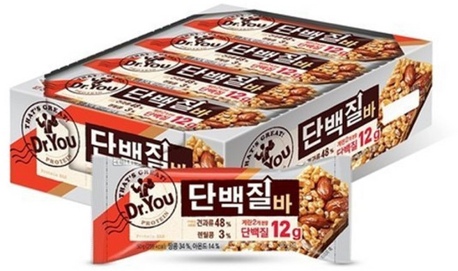 닥터유 단백질바 주머니쏙, 50g, 12개