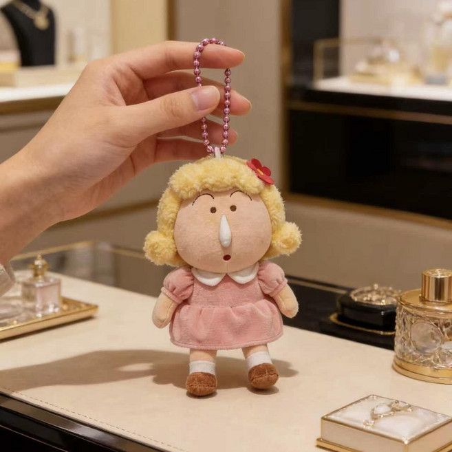 蠟筆小新 阿呆 毛絨掛件 鑰匙扣 動漫周邊包掛, 1個, 呆呆毛絨掛件10厘米