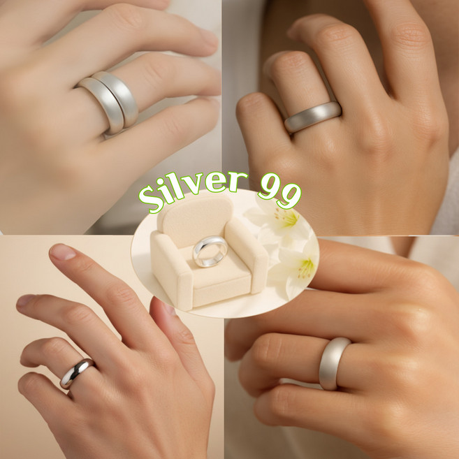 은비나리 99.9% 실버 은반지 전통공예 엥게이지 순은 도톰한 은 가락지 남성 여성 엥게이지 반지 커플반지 실버반지 유광 무광 하객 한복 혼주 데일리 실버링