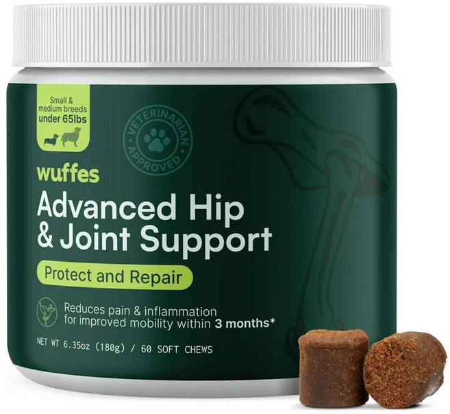 Wuffes 중소견용 엉덩이 관절 보충제 비타민 중소견용 60츄, 1개 - 쿠팡