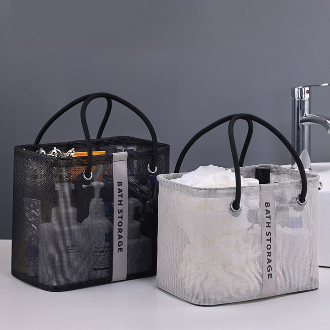 제이쓴 수영 목욕가방 드라이백 수영장 가방 메쉬 샤워, 그레이