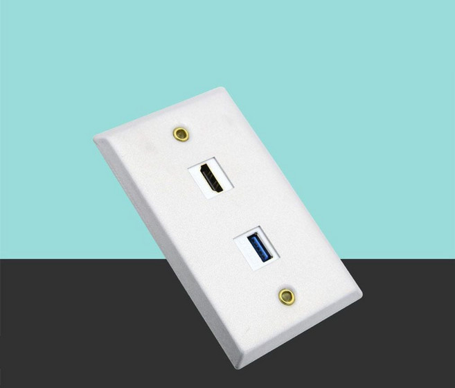 월 1포트 벽콘센트 HDMI USB 3.0 플레이트 - HONI 242962EA, 본상품선택, 1
