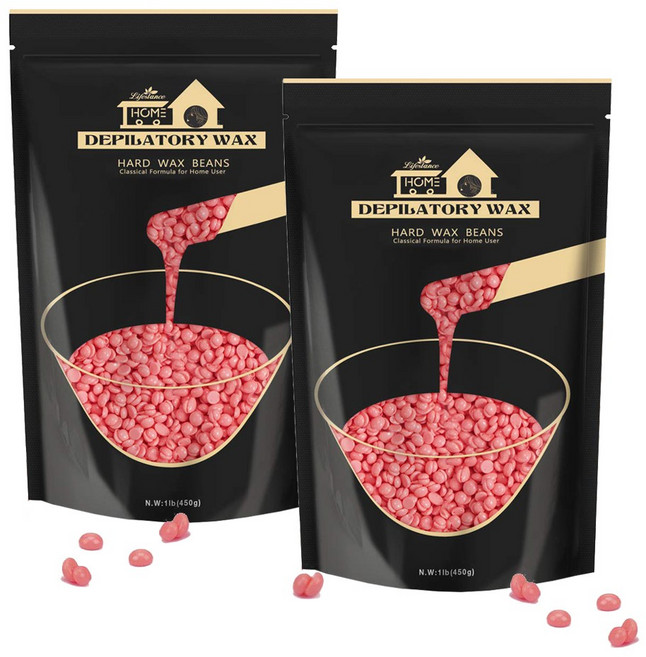 라이프스탠스 hardwax 450g 전신용 셀프 왁싱 하드왁싱 비즈, 2개