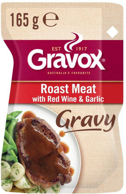 그래복스 Gravox Roast Meat Liquid Gravy 레드와인 & 갈릭 로스트 미트 리퀴드 그레이비 파우치 호주, 14개, 165g