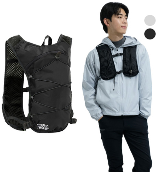 서브22 트레일 러닝 조끼 백팩 베스트 등산가방, 블랙