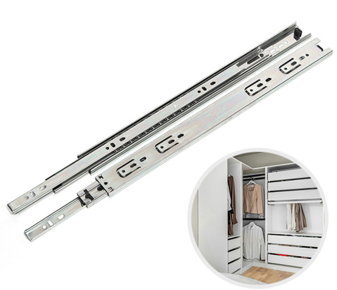 ZIO-BIZ 서랍레일 3단 볼레일 1조 300mm / 고하중 슬라이드레일 서랍장레일 가구 옷장 수납장 하부장 책상 책장 싱크대 레일 서랍댐퍼 헤펠레 가구부품, 1세트