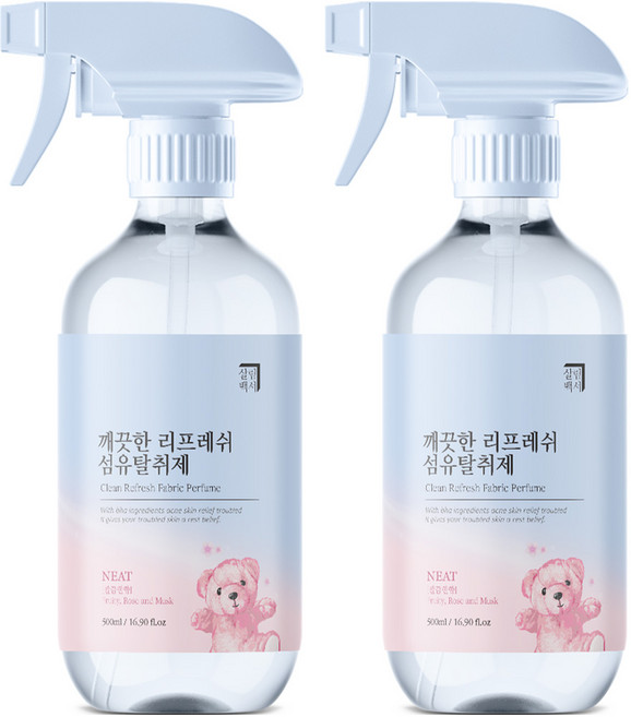 살림백서 깨끗한 리프레쉬 섬유탈취제 깔끔한향, 500ml, 2개