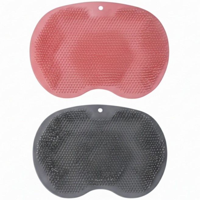 골드마인 셀프 등밀이 실리콘 바디 브러쉬 풋케어, 로즈핑크+스톤그레이, 2개, 1세트