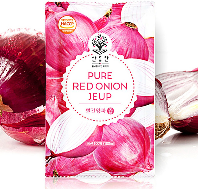 산들찬 100% 무안산 빨간양파즙 100ml 100포 x 4박스