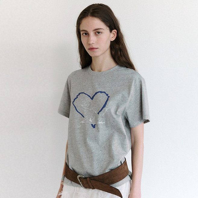 로라로라 여성용 HEART FRIENDS PUPPY T-SHIRT