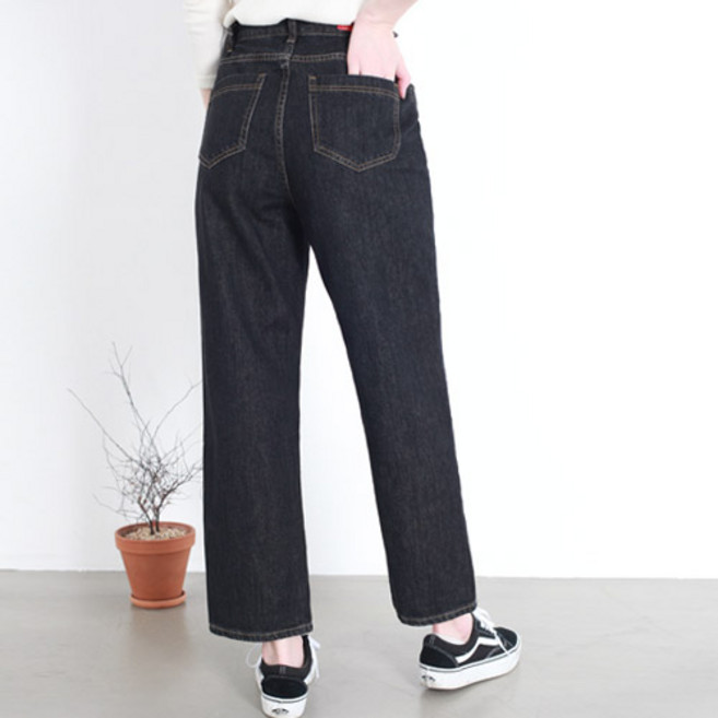 탑스웨이크 여성용 옆밴드 편안한 착용감 빅사이즈 일자 청바지 9590