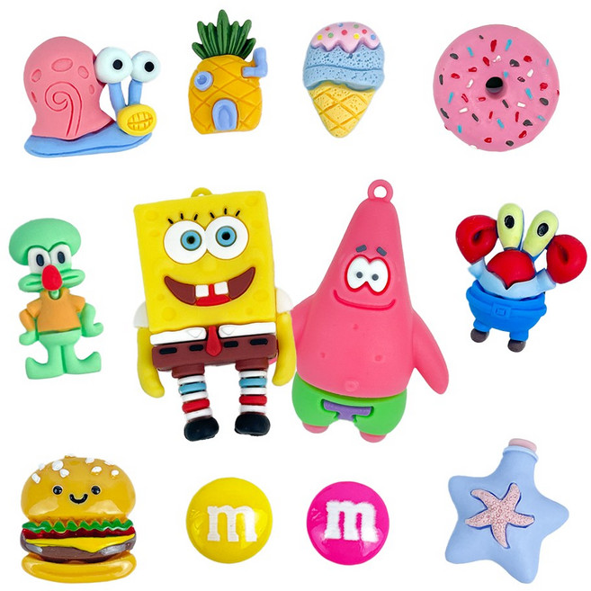 UBX 파츠의 정석 신발 슬리퍼 실내화 꾸미기 캐릭터 입체 파츠 세트 리본 동물