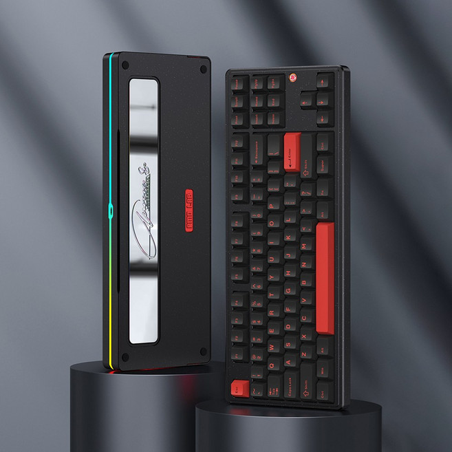 [국내정품] PMO Aurora80 기계식 키보드 오로라80 풀 알루미늄 키보드, 블랙/Glass/PC/HMX 청죽축, AURORA80 Standard (하옵)