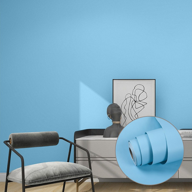 베라스코 붙이는 벽지 시트지 60cm x 10m, 스카이블루