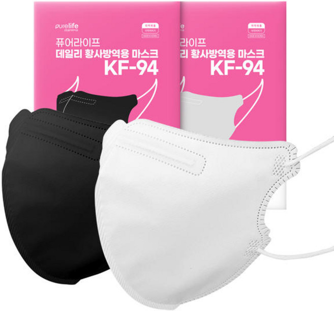 테온셀 퓨어라이프 KF94 마스크 50매 100매 대형 화이트 블랙