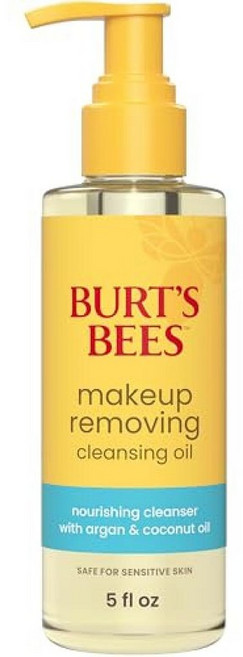 Burt's Bees 코코넛 및 아르간 오일이 함유된 영양 클렌징 오일 일반 피부부터 건조한 피부용 페이스 대학 신학기 기숙사 필수품 자연유래 피부 관리 177.4ml(6, 5 Fl Oz (Pack of 1)