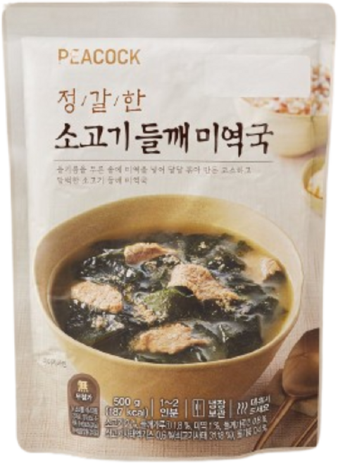 피코크 정갈한 소고기 들깨미역국, 1개, 500g