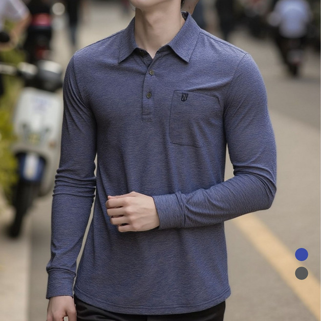 쟌피엘 데일리 스트레치 보카시 긴팔 셔츠 카라티 티셔츠 645 647 (2컬러)