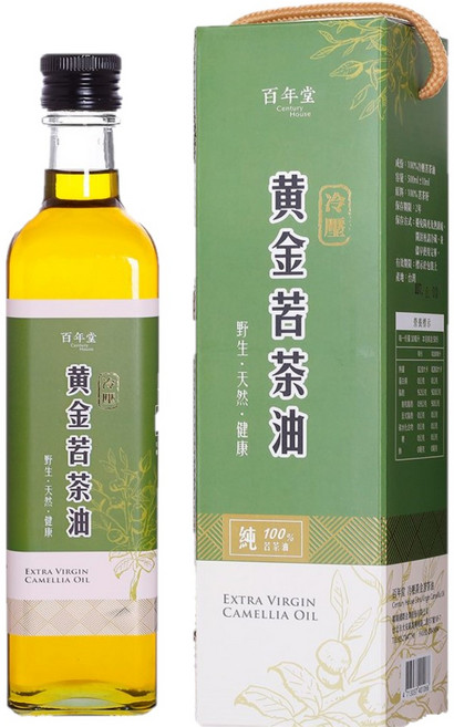 百年堂 Century House 冷壓黃金苦茶油 500毫升瓶裝 野生來源, 2個, 500ml