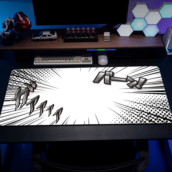 코믹북 스타일의 흰색 키캡 PBT 체리 기계식 키보드키캡, 코믹북 스타일의 마우스 패드, 마우스 패드