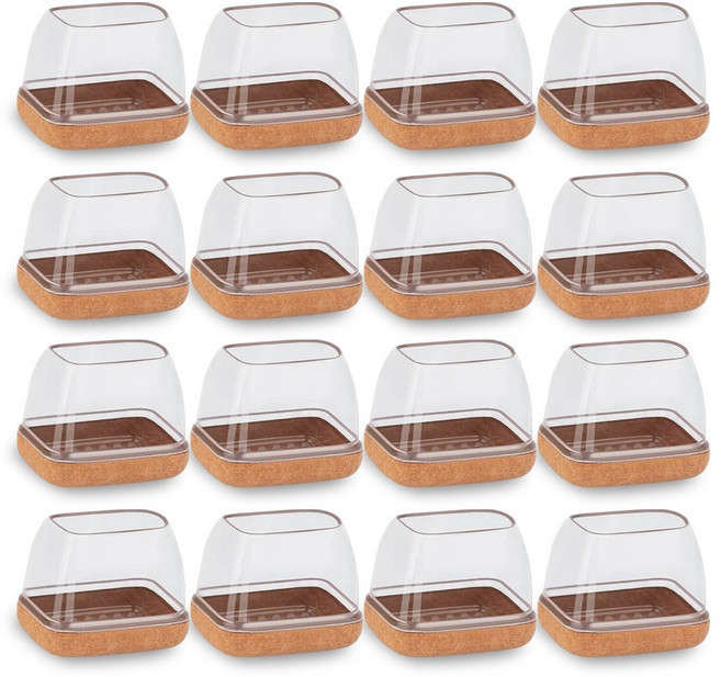 민스리빙 도토리 의자발 커버 사각, 브라운, 16개