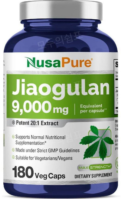 누사퓨어 돌외잎 추출물 9000mg 180캡슐, 180정, 1개