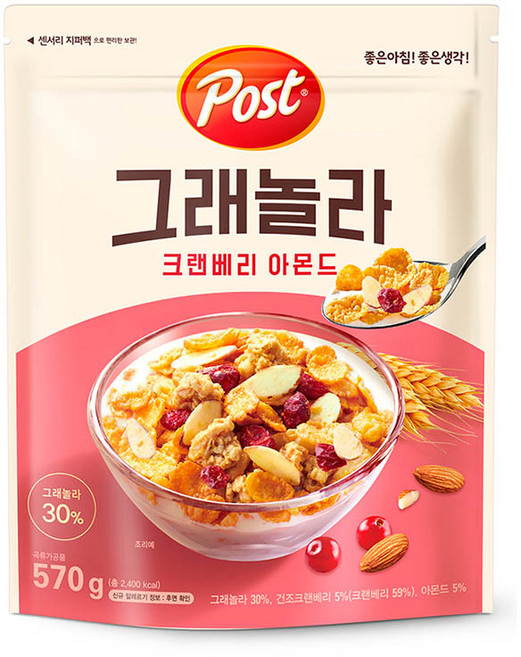 포스트 그래놀라 크랜베리 아몬드 시리얼, 570g, 10개