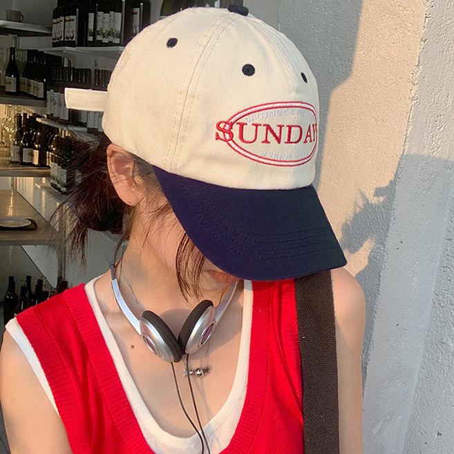 드마엘 [빅사이즈] 남여공용 홀리 썬데이 레터링 볼캡(3color)