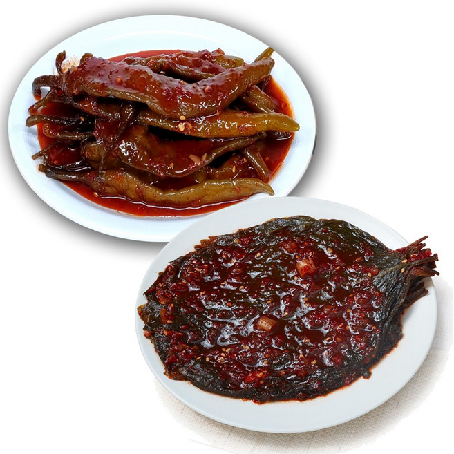 집반찬 시리즈 깻잎무침 500g + 고추무침 500g 행사, 1개