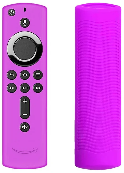 호환 Fire TV 스틱 4K TV 스틱 2GEN 원격 실리콘 케이스 보호 커버 스킨 Firestick 원격 커버 어둠 속, 02 보라색