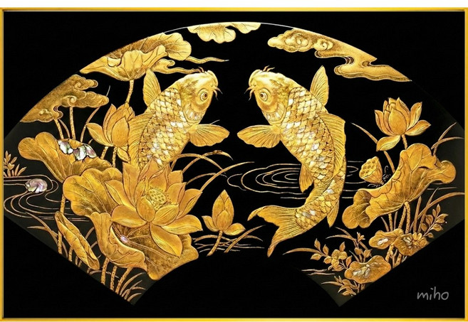 미호코리아 돈 행운 복 들어오는 액자 개업선물 집들이 돼지 부엉이 해바라기 잉어 금전수, 08.황금잉어(가로)