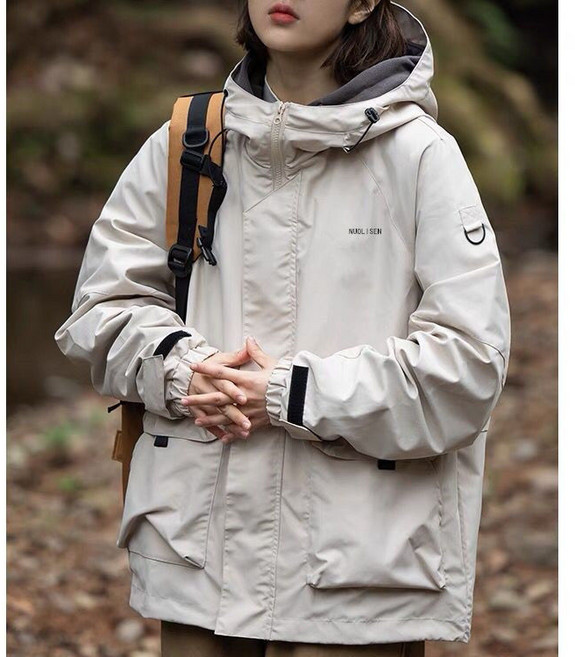 해피유통 야상 후드 점퍼 남녀 멀티 포켓 방수 기능 자켓 가을겨울