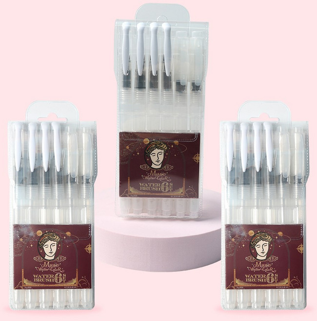 뮤즈 고체물감 워터브러쉬 6종세트 X 3P, 1세트