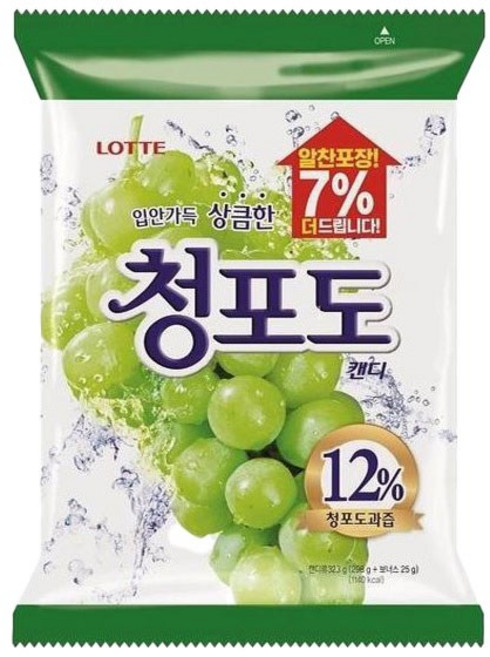 롯데웰푸드 청포도 캔디, 323g, 1개