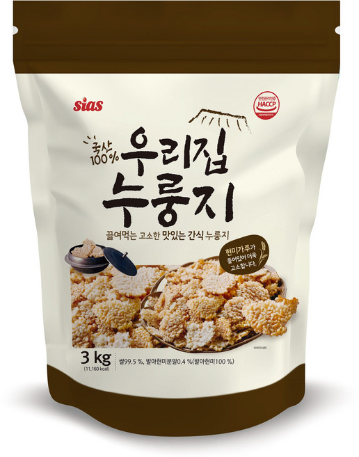 시아스 우리집 누룽지, 3kg, 1개
