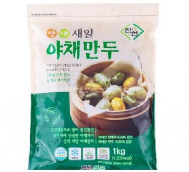 진선푸드 삼색새알야채만두, 1kg, 1개, 1kg