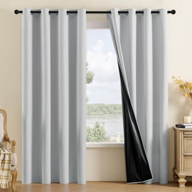 사계절 방풍 단열100%암막 아일렛커튼