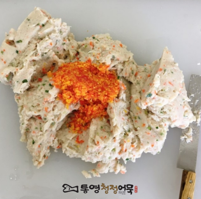 통영청정어묵 고급 수제 어묵 반죽 (야채살) 100%흰살생선살/ 밀가루 방부제 보존제 0% 당일생산, 1개, 10kg