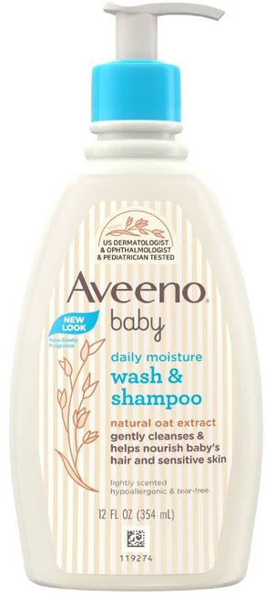 아비노베이비 데일리 모이스춰 워시 & 샴푸, 354ml, 1개 - 쿠팡