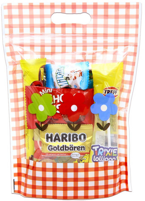 한봄 간식 구디백 단체선물 답례품 과자꾸러미, 1봉 + 라벨스키터, 1세트