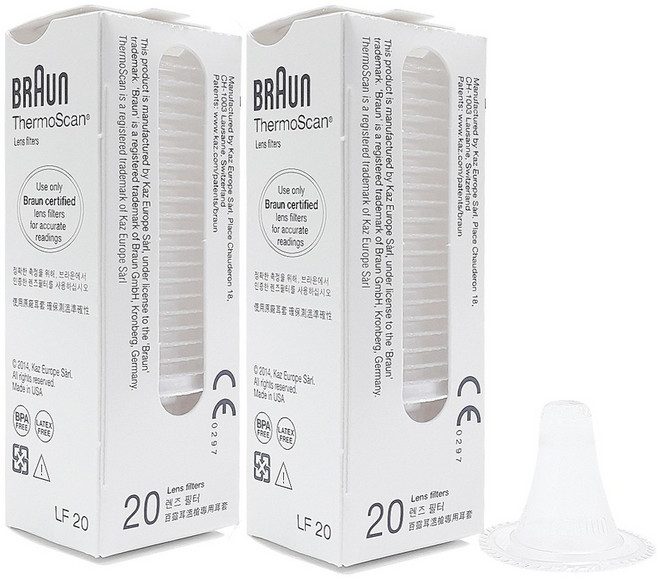 BRAUN 귀체온계용 렌즈필터 LF20 20p, 2개