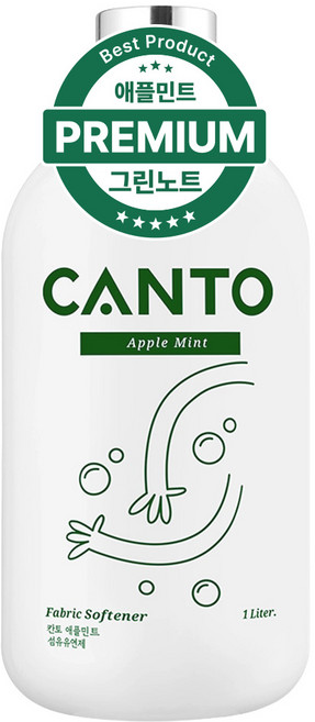 칸토 고농축 프리미엄 섬유유연제 애플민트, 1개, 1L