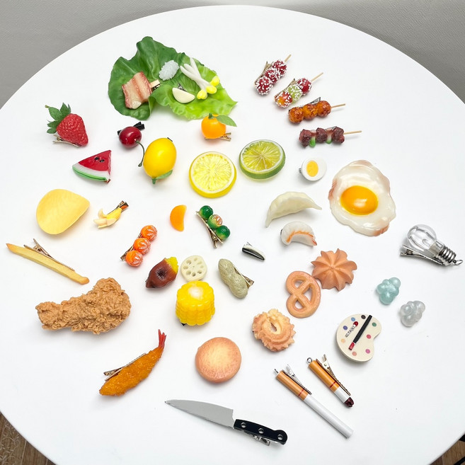 0330 음식모형 머리핀 삔 4열 물만두