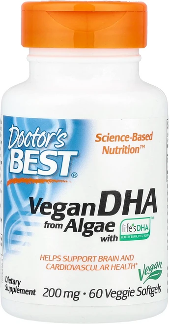 닥터스 베스트 Doctor's Best Life’s DHA™가 함유된 해조류 추출 비건 DHA 200mg 식물성 소프트젤 60정123999원산지:기타, 1개 - 쿠팡